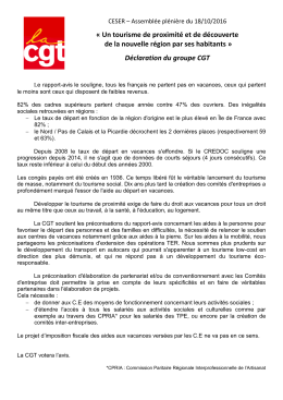 « Un tourisme de proximité et de découverte de la nouvelle région
