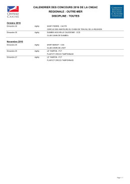 calendrier des concours 2016 de la cneac regionale : outre