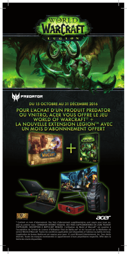 pour l`achat d`un produit predator ou vnitro, acer vous offre le jeu