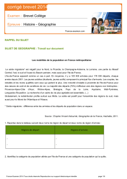 Travail sur document de géographie : les mobilités