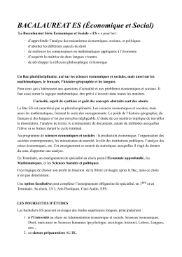 BACALAUREAT ES (&Eacute;conomique et Social)