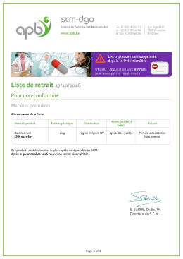Liste de retrait 17/10/2016