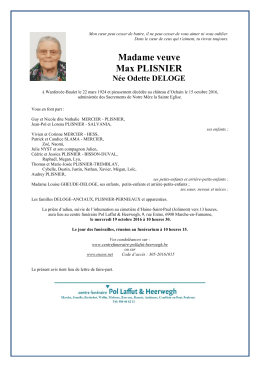Madame veuve Max PLISNIER