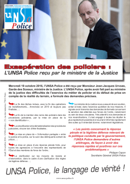 UNSA Police, le langage de vérité !