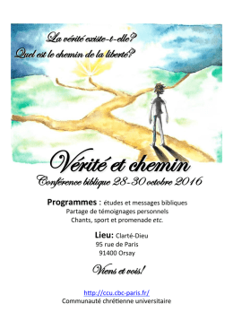 Conférence biblique 28-30 octobre 2016 La vérité existe-t
