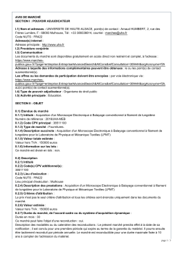 Avis d`&eacute;mission - Universit&eacute; Haute