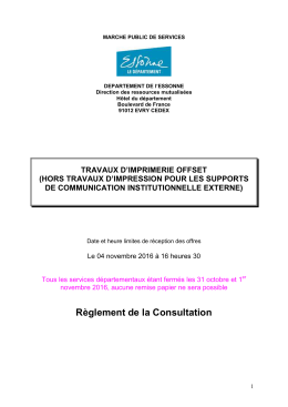 R&egrave;glement de consultation
