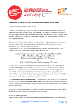 Einladung zum Brunch - L`Association fribourgeoise d`aide et de