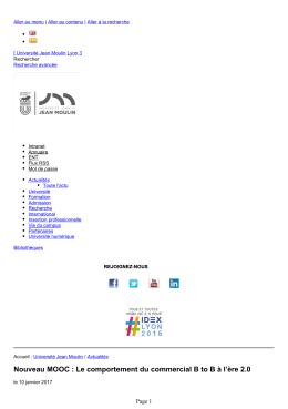 Nouveau MOOC : Le comportement du commercial B to B &agrave; l`&egrave;re 2.0