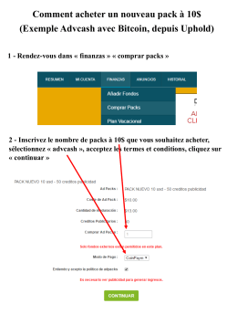 Comment acheter un nouveau pack &agrave; 10$ (Exemple