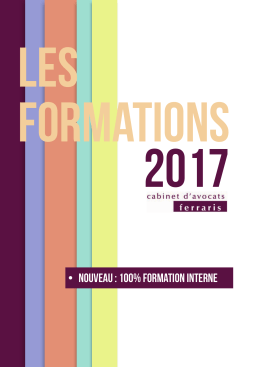 &bull; nouveau : 100% formation interne