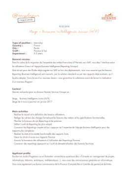 Stage - Business Intelligence Junior (H/F)