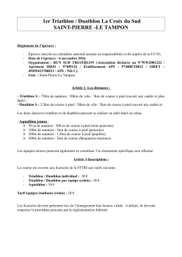 Réglement Triathlon-Duathlon-Aquathlon RSTRI