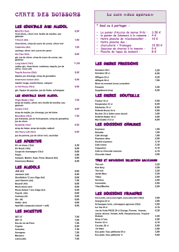 Consulter la carte - Brasserie Val Fleury