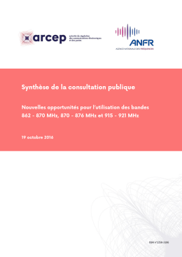 Synthèse de la consultation publique