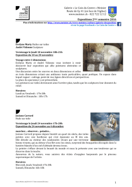 en cliquant ici le d&eacute;tail des prochaines expositions.