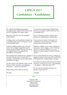 LIPICA 2017 Candidature