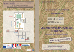 les archives rapatri&eacute;es de russie - Service historique de la D&eacute;fense