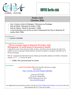 Infos - chateauneuf pagaie aventure