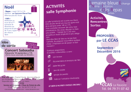 Le programme septembre/d&eacute;cembre2016