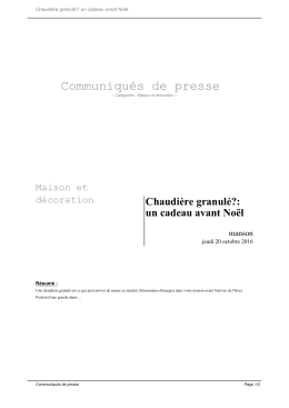Chaudière granulé?: un cadeau avant Noël