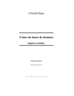 CNAM Paris Cours de bases de donn&eacute;es