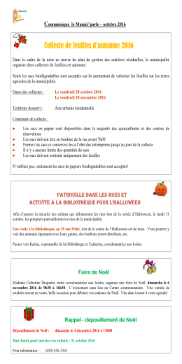 Collecte de feuilles d`automne 2016