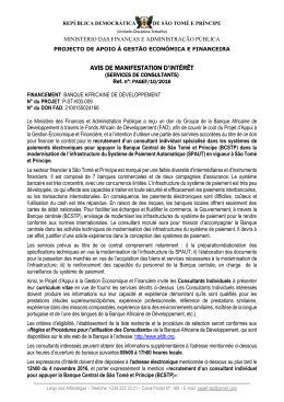 AVIS DE MANIFESTATION D`INT&Eacute;R&Ecirc;T