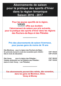 Offre des titres de transport hivernaux pour les sports d