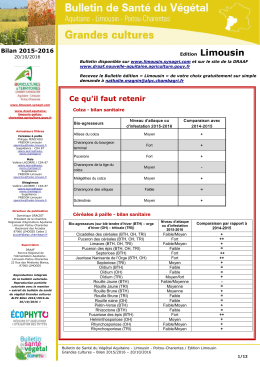 Dernier Bulletin de santé du végétal GRANDES CULTURES Bilan