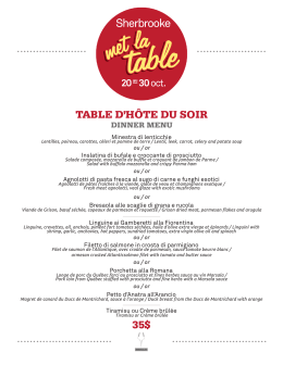 Menu soir - Sherbrooke met la table