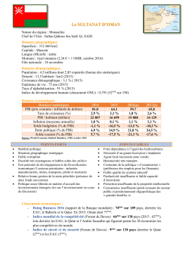 2016 Pr&eacute;sentation synth&eacute;tique Sultanat d`Oman