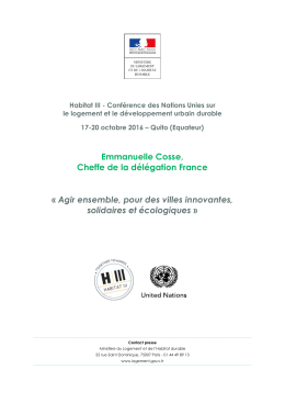 Habitat III - Minist&egrave;re du Logement et de l`Habitat durable