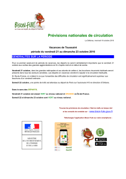 Previsions du 21 au 23 octobre