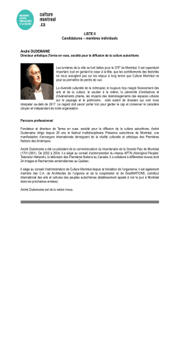 Andr&eacute; DUDEMAINE - Culture Montr&eacute;al