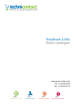 Soudeuse &agrave; t&ecirc;te Notre catalogue - Techni