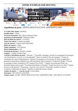 Offre - Les Rendez-Vous pour l`emploi d`Orly Paris