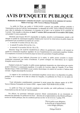 Avis enqu&ecirc;te - format : PDF - 0,15 Mb - 03/10/2016