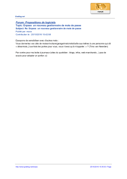 Forum: Propositions de logiciels