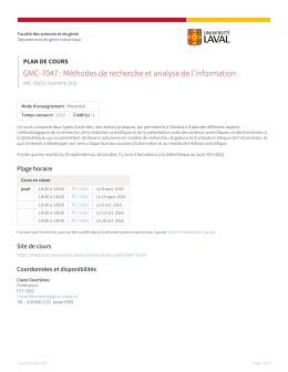 GMC-7047 : Méthodes de recherche et analyse de l`information