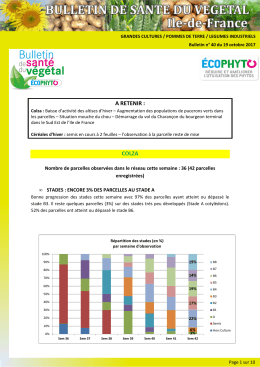 a retenir : colza - DRIAAF, site officiel du minist&egrave;re de l`agriculture en