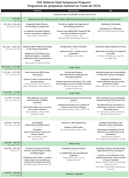 Programme du symposium national sur l`acier de l