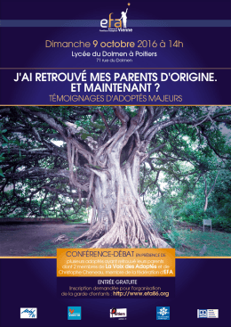 Page 1 Enfance : TTE Familles d`Adoption Vie T ITE Din CnChe 9