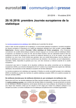 20.10.2016: première Journée européenne de la statistique