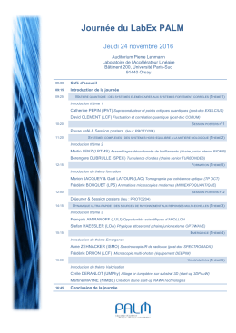 Affiche de la rencontre. Programme de la journ&eacute;e.