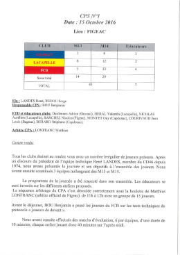 Page 1 CPS Nº.1 Date : 15 Octobre 2016 Lieu : FIGEAC M[13 M14