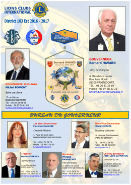 BUREAU DU GOUVERNEUR - Lions Club de France
