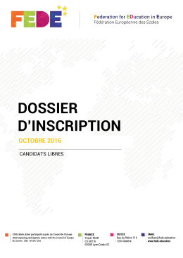 dossier d`inscription