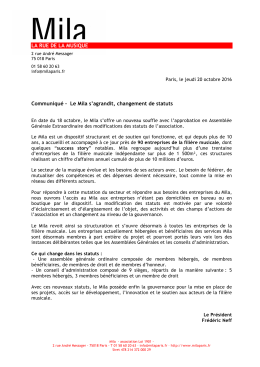 communiqu&eacute; de presse