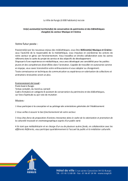 Votre futur poste :